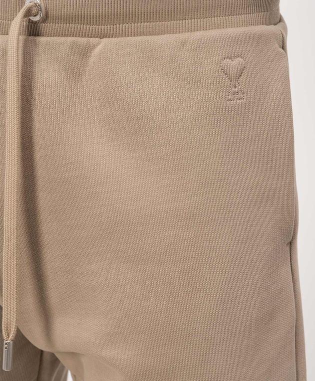 Ami Paris Шорти кольору хакі з емблемою HSO803747 зображення 5