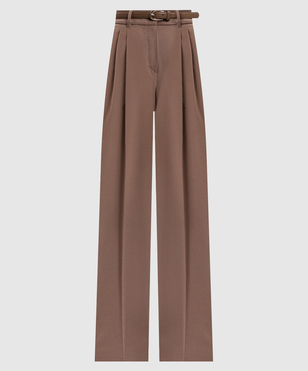 Max Mara Коричневі штани COCCO з вовни MSTCOCCO