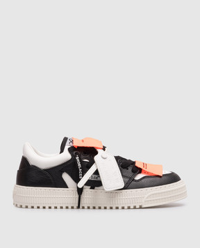 Off-White Чорні шкіряні кросівки 3.0 Court з аплікаціями OWIA28ES26LEA001