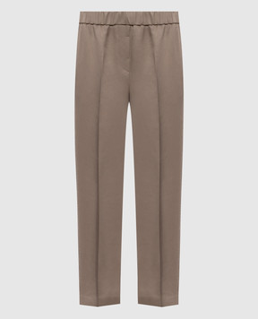 Peserico Бежевые брюки с леном с цепочкой мониль A0407206668