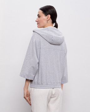 Peserico Сіра меланжева спортивна куртка з ланцюжком моніль A12574J002379