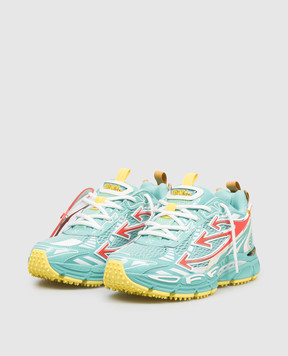 Off-White Зеленые комбинированные кроссовки OW Be Right Back OWIA289S26FAB006