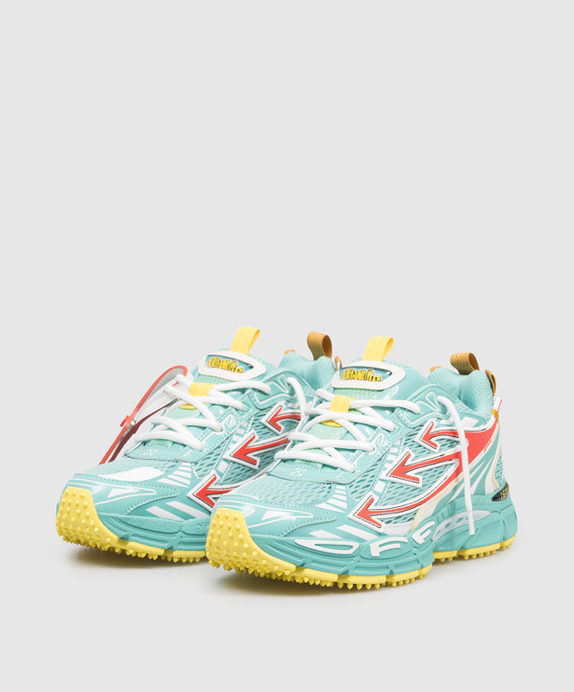 Off-White Зеленые комбинированные кроссовки OW Be Right Back OWIA289S26FAB006 изображение 2