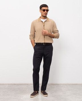 Canali Бежевий кардиган з льоном та шовком MK02462C1180