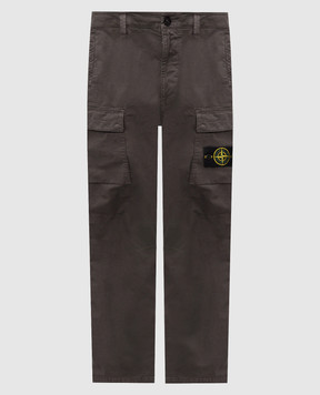 Stone Island Серые брюки карго с патчем логотипа L1S153100051S0004
