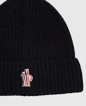 Moncler Grenoble ENFANT Дитяча чорна шапка з вовни L29573B00002M1241