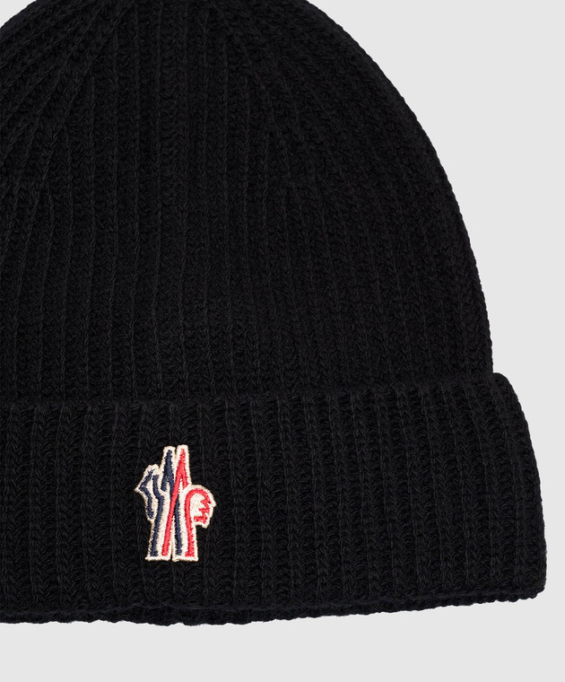 Moncler Grenoble ENFANT Детская черная шапка из шерсти L29573B00002M1241 изображение 3