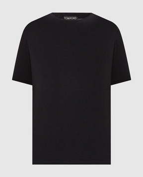 Tom Ford Черная футболка с вышивкой монограммы JCS004JMT012