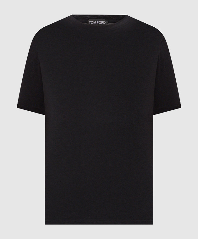 Tom Ford Чорна футболка з вишивкою монограми JCS004JMT012