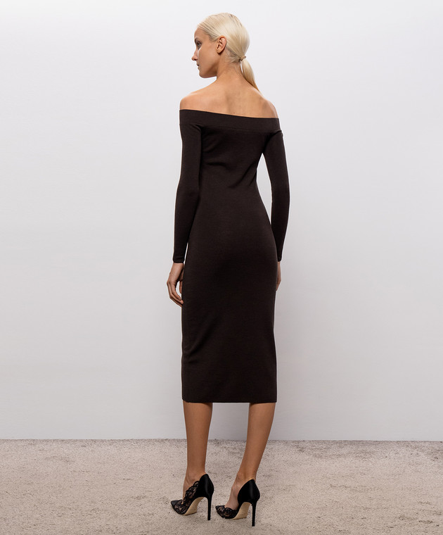 Tom Ford Коричневое платье с открытыми плечами ACK737YAX1099 изображение 4