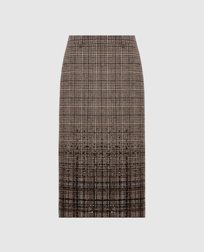 Brunello Cucinelli Юбка в клетку с пайетками MP557G4071
