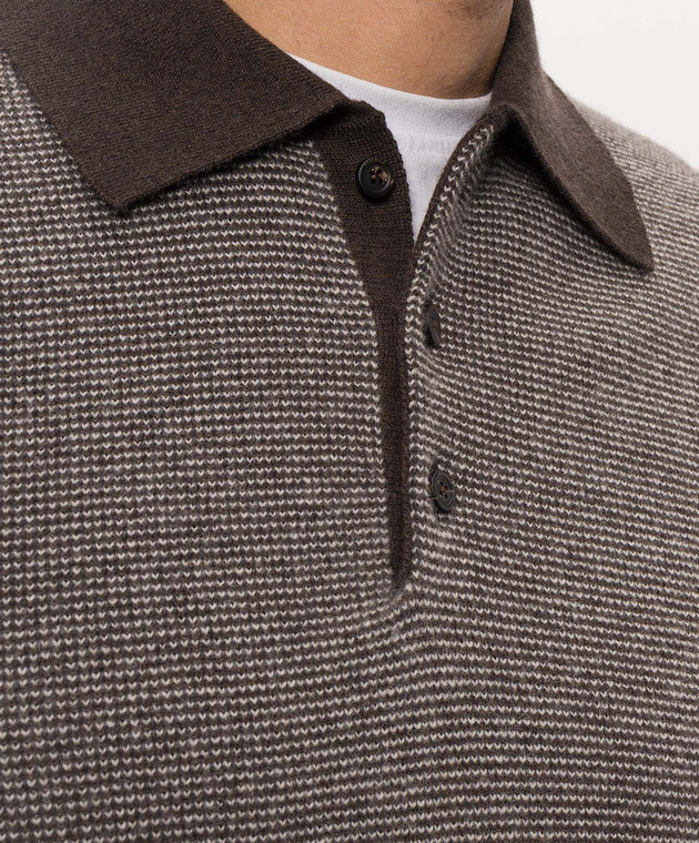Peserico Коричневе поло з вовни і кашеміру R59553F12947G0 зображення 5