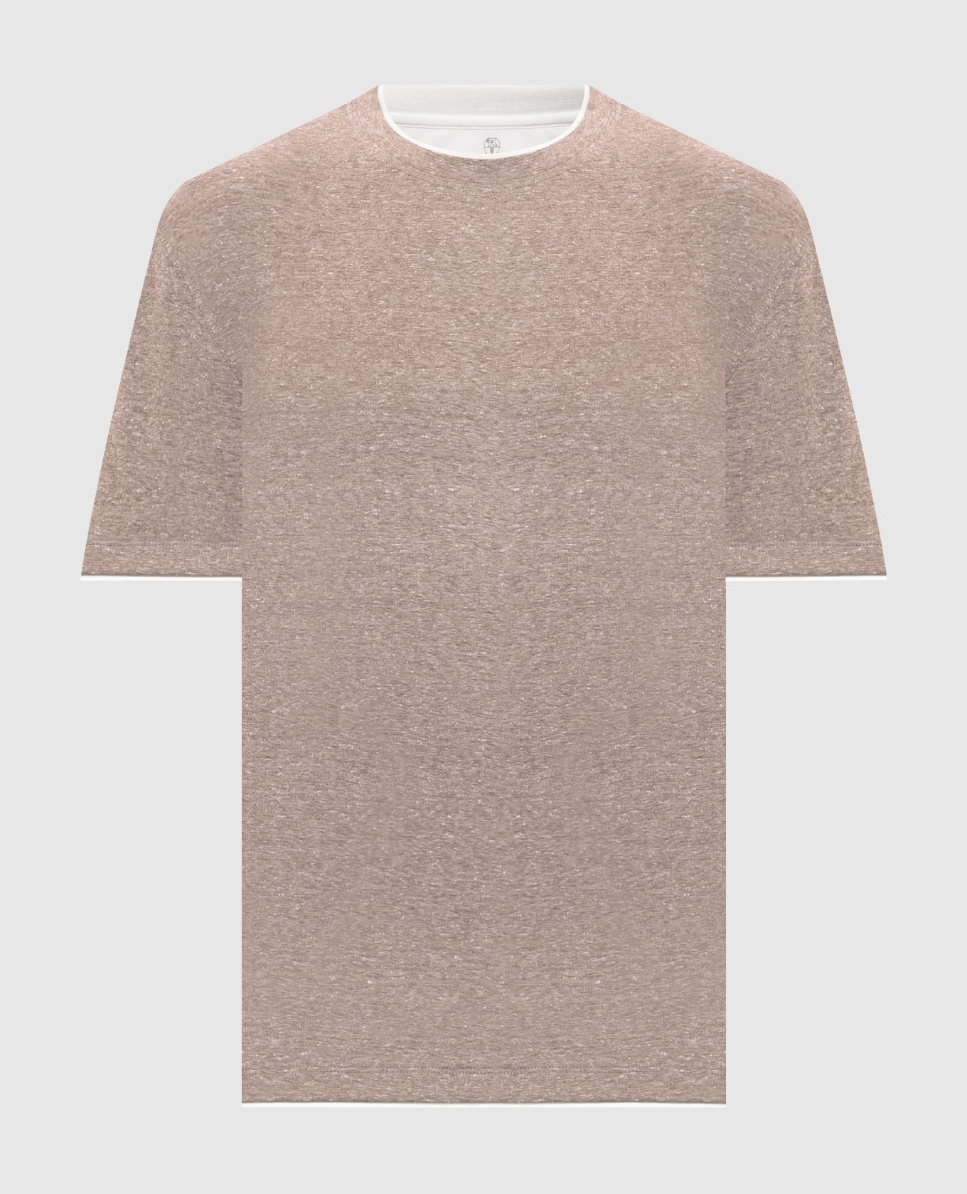 Бежевая меланжевая футболка с льном