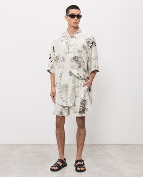 Balenciaga Шорти кольору айворі з принтом логотипа 850715TTL78