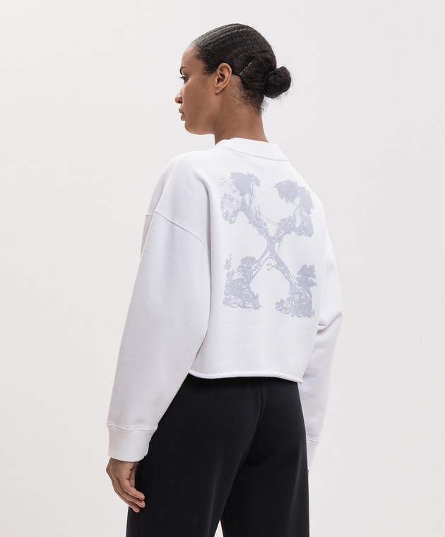 Off-White Білий укорочений світшот City Nature 2FE00514T зображення 4