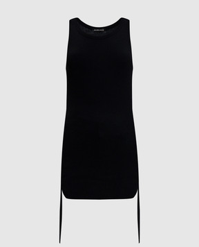 Ann Demeulemeester Черный топ Mara в рубчик B0011982FA659
