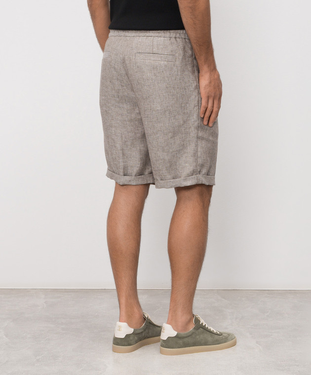 Brunello Cucinelli Сірі шорти з конопель та льону MP548U0020 зображення 4