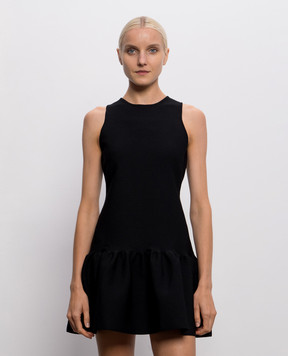 Twinset Черное платье мини с оборкой 262TP3144