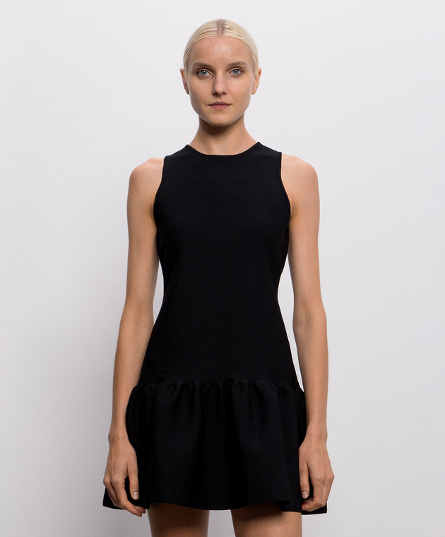 Twinset Черное платье мини с оборкой 262TP3144 изображение 3