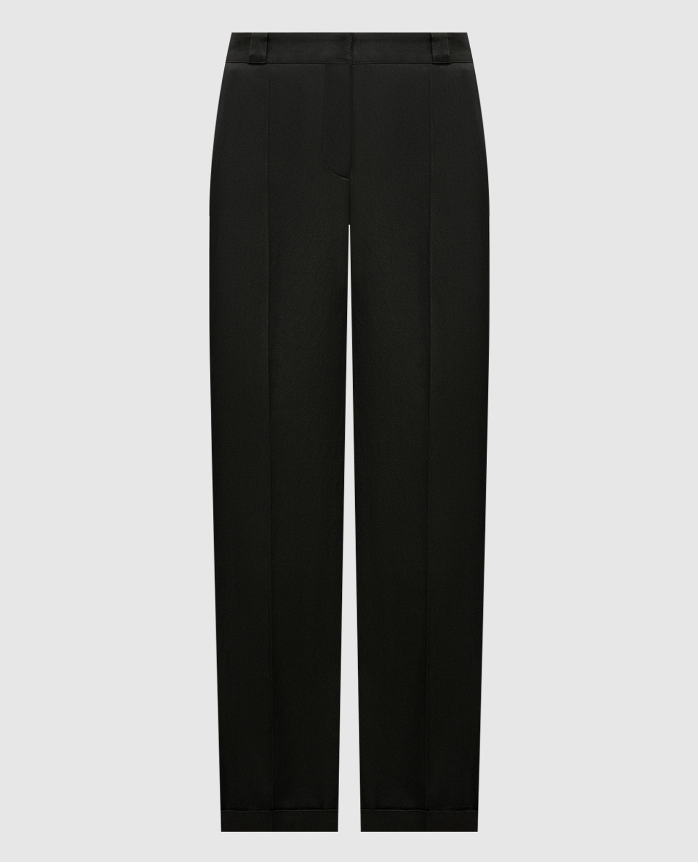 Зеленые брюки с отворотами