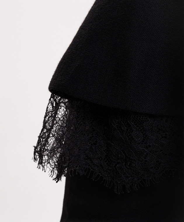 Alexander McQueen Черный топ с кружевом A002ZSQ1BH7 изображение 5