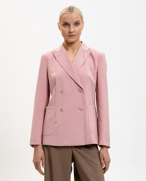Max Mara Weekend Рожевий двобортний жакет ZINNIA з вовни WKDZINNIA