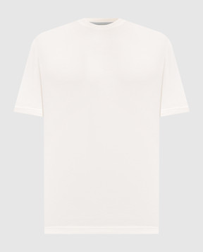 Canali Футболка кольору айворі прямого крою MJ02458T0973