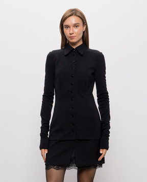 Dolce&Gabbana Черная рубашка с шерстью F7CH2TFUGVS