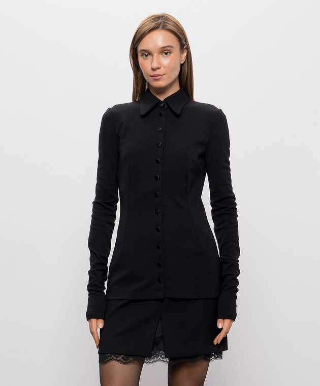 Dolce&Gabbana Черная рубашка с шерстью F7CH2TFUGVS изображение 3