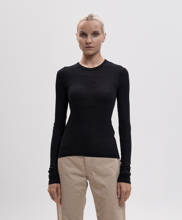 JW Anderson Черный лонгслив в рубчик JO0292PG1904 изображение 3