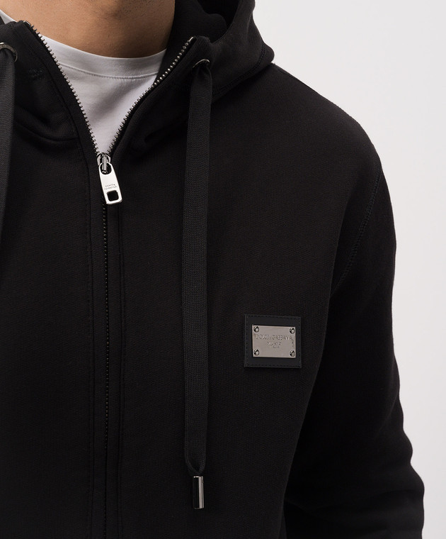 Dolce&Gabbana Чорна спортивна куртка з гравіюванням логотипа G9ABITG7P1C зображення 4