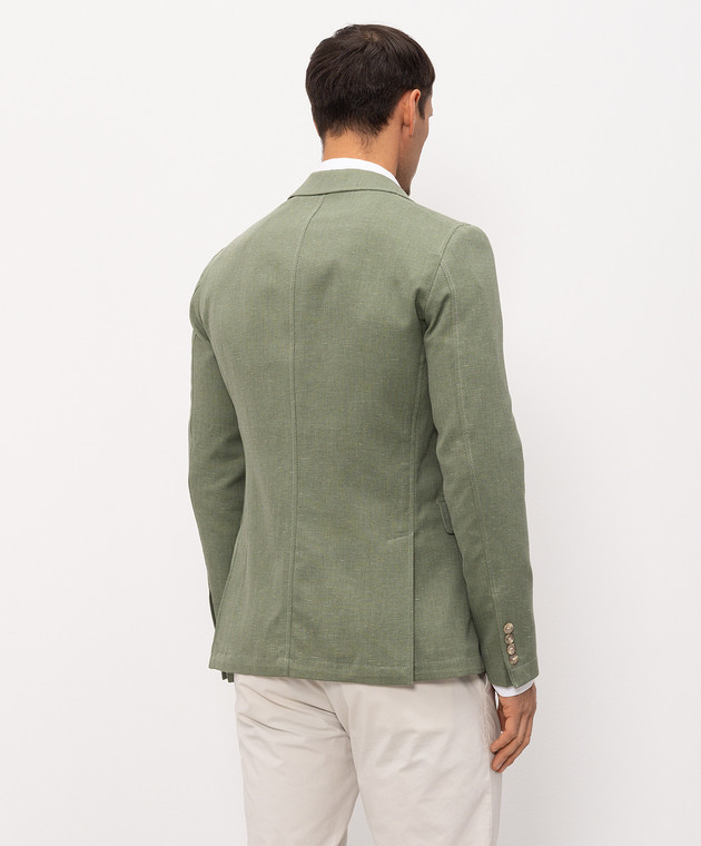 Florentino Зеленый пиджак с льном 126367610303 изображение 4