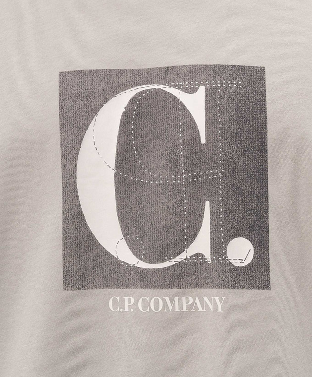 C.P. Company Серая футболка с принтом MTS165A005100W изображение 5
