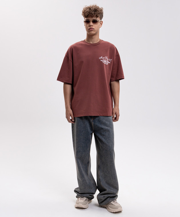 AMIRI Коричневая футболка Dreamers Chain Stitch AM426JR003 изображение 2