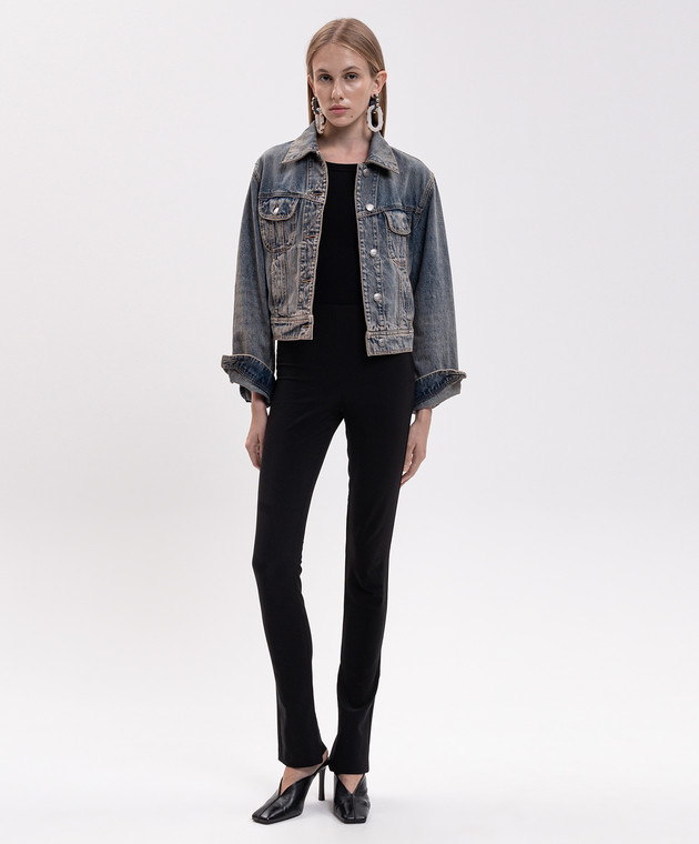 Alexander McQueen Синяя джинсовая куртка с эффектом потертости 871901QMAD4 изображение 2