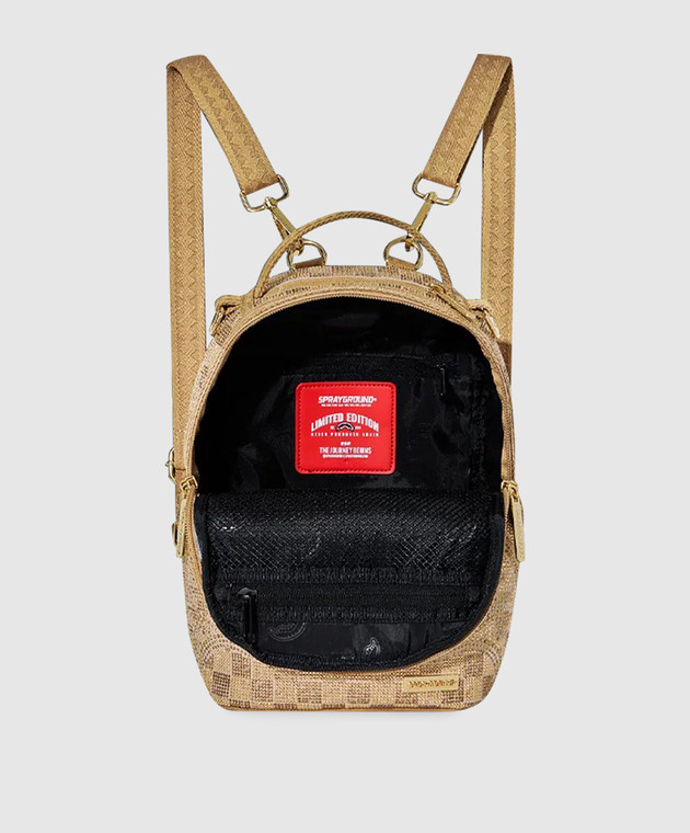 Sprayground Детский коричневый рюкзак TRINITY MINI в кристаллы 910B9477NSZ изображение 4