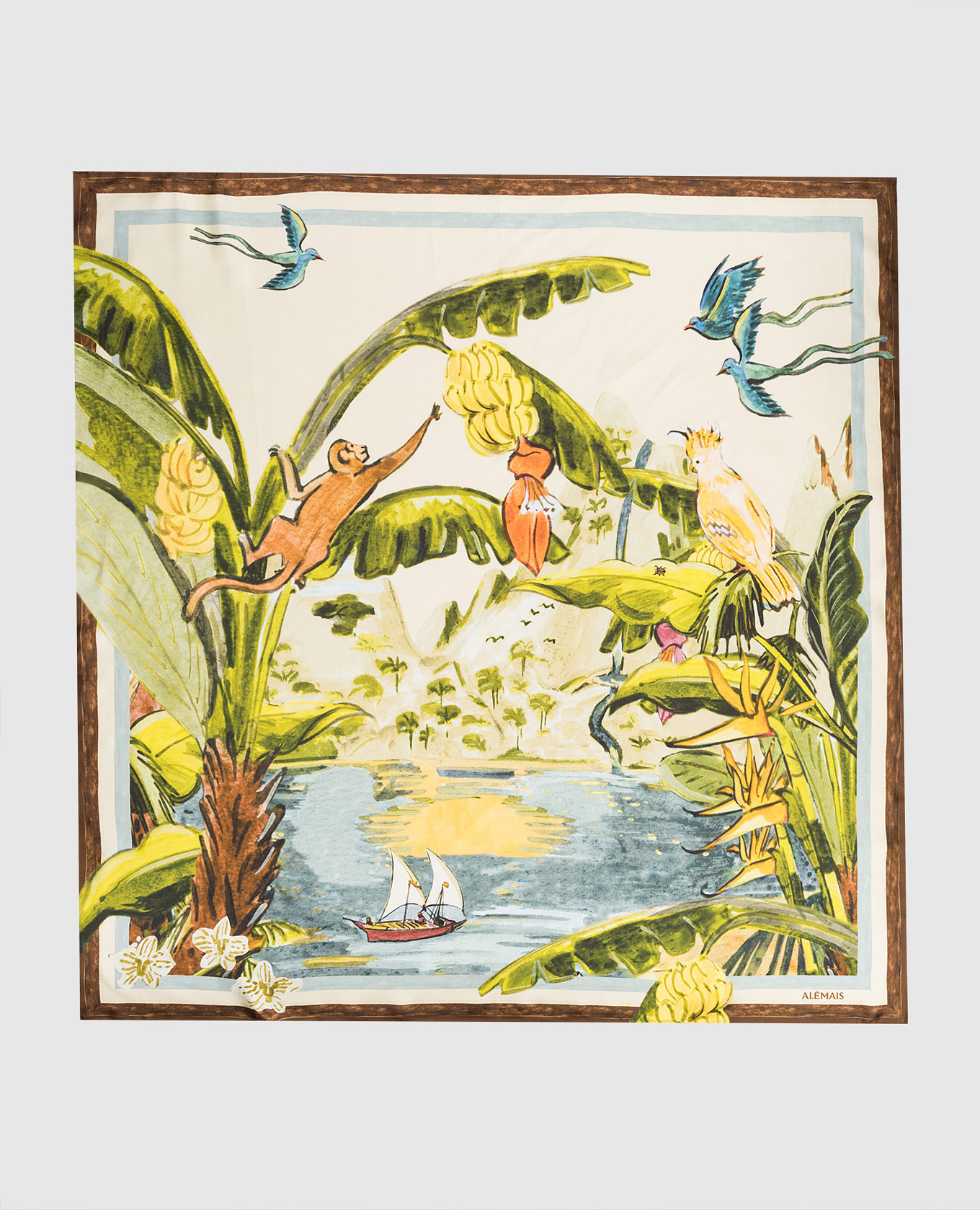 

Бежевый платок Toucan Tango из шелка, Платки