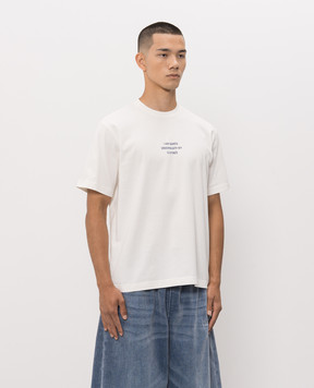 Vetements Футболка цвета айвори с надписью MH27TR173Wm