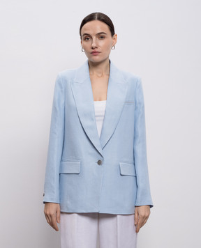 Peserico Блакитний жакет з льону з ланцюжком моніль A0111602606