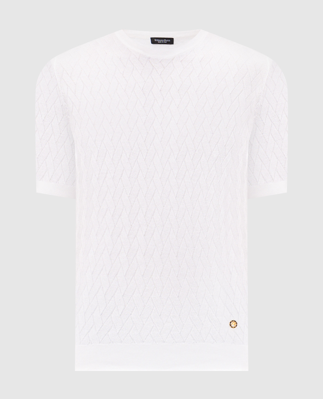 Белая футболка с шелком в узор