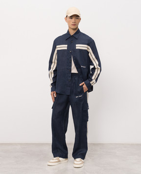 Palm Angels Синие брюки-карго из льна PMCF03CS26FAB001