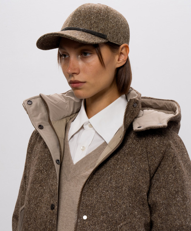 Brunello Cucinelli Коричневая кепка с шерстью MCAP90218 изображение 2