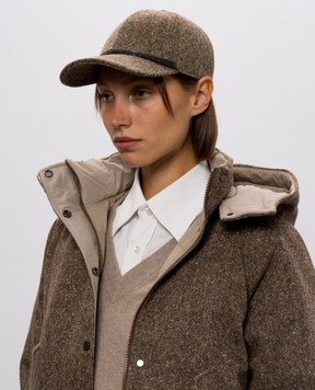 Brunello Cucinelli Коричневая кепка с шерстью MCAP90218