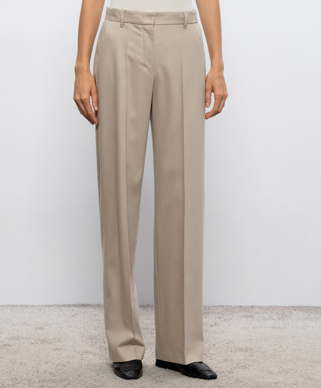 Max Mara Бежевые брюки COTTAGE из шерсти SMMCOTTAGE изображение 3