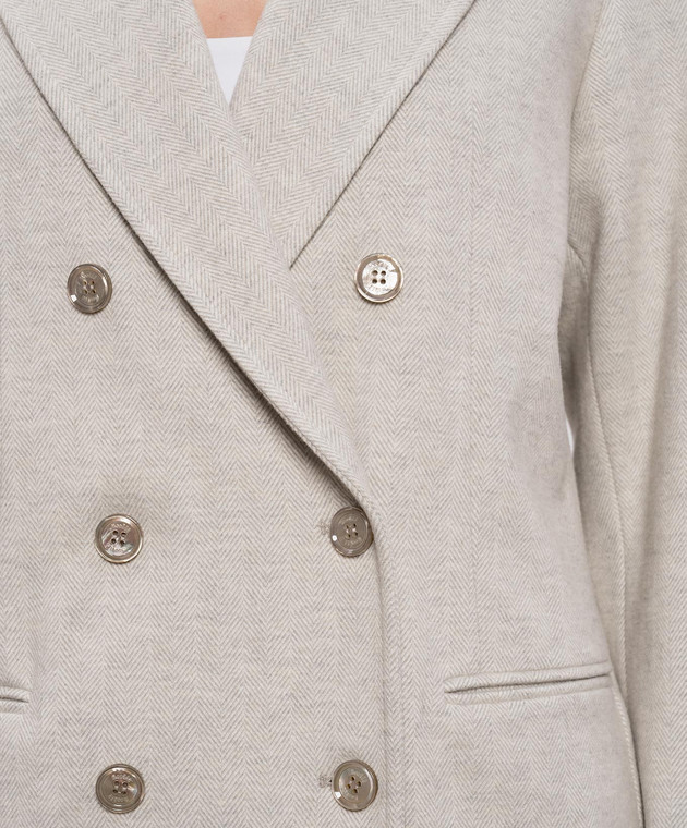 MooRER Серый двубортный жакет ALERIAPAR изображение 5