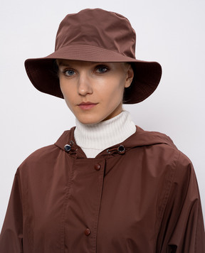 Yves Salomon Army Коричнева панама з нашивкю логотипа 26EFA036XXL04W