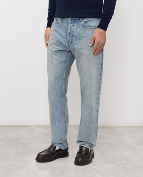 Saint Laurent Голубые джинсы с эффектом потертости 816412Y35AQ