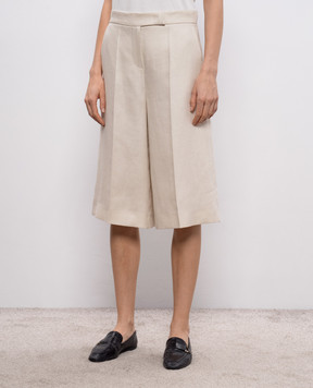 Max Mara Бежевые бермуды KAKI из льна MXMKAKI