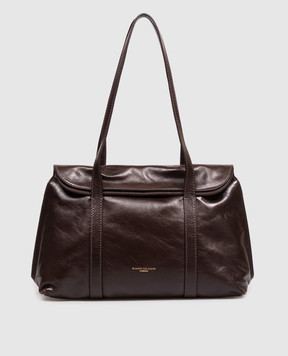 Gianni Chiarini Коричневая кожаная глянцевая сумка-тоут Marghe BS11981RALPHCM