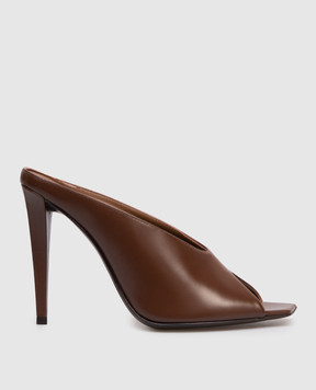 Giuseppe Zanotti Коричневые кожаные мюли E600071